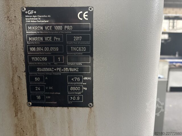 Centro de mecanizado vertical Mikron VCE 1000 Pro