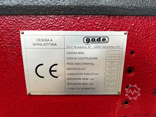 Cizalla hidráulica de guillotina Gade CO 30/4