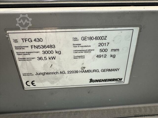 VS-22838 LPG triplex forklift Jungheinrich TFG 430 JUNGHEINRICH TFG 430 GE180-440DZ
