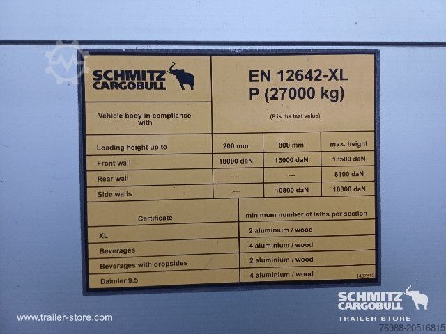 Open semitrailer with tarp Schmitz Cargobull Curtainsider Standard Getränke