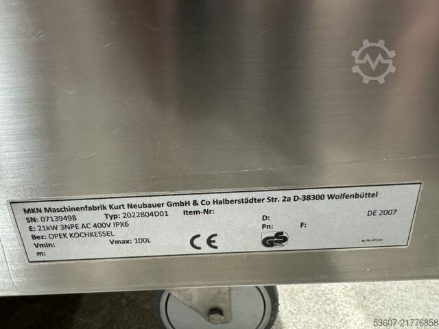 Schnellkochkessel MKN Optima 850