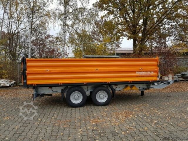 Tipper trailer Möslein TTD13- BA Orange 13 t Tandem Kipper Tiefladermit Bordwand- Aufsatz-- Neufahrzeug --