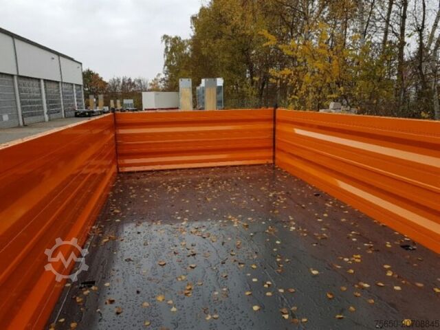Tipper trailer Möslein TTD13- BA Orange 13 t Tandem Kipper Tiefladermit Bordwand- Aufsatz-- Neufahrzeug --