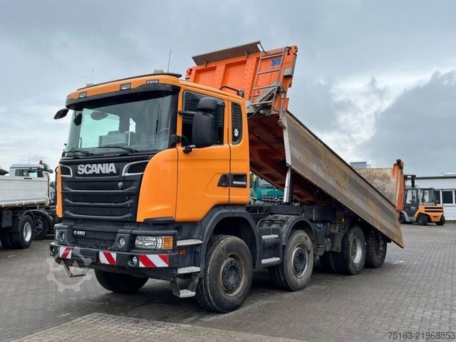 Tre-sidet tipbil SCANIA G 450 8x4 4-Achs Kipper Bordmatik