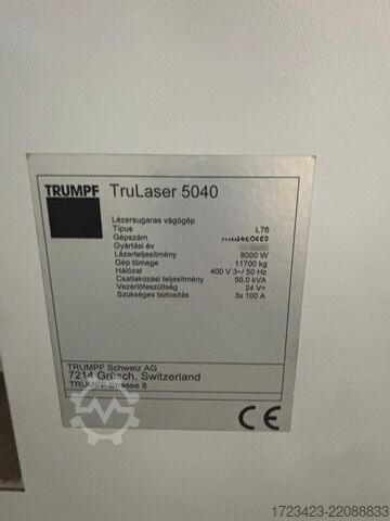 Mașină de tăiat cu laser TRUMPF TruLaser 5040 Fiber