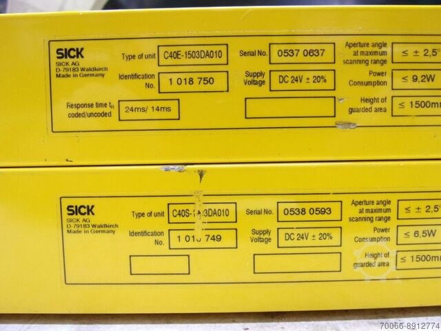 1500mm Biztonsági fényfüggöny pár SICK C40E-1503DA010 + C40S-1503DA010