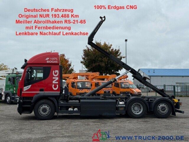 Xe tải ben móc container (roll-off) Iveco Stralis AT260 CNG Erdgas 6x2 Meiller RS2165 FB