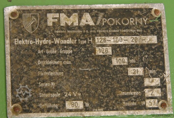 Unidad hidráulica FMA H126-100-20