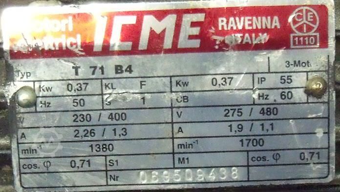 Getriebemotor 0,37 kW 98 U/min ICME T71B4