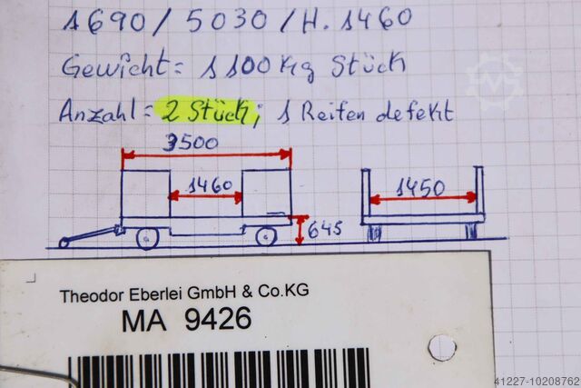 Karrocë transporti e rëndë 4 tonë unbekannt 3500/1450/H645 mm