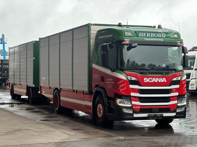 Camion pour bétail SCANIA P410 4x2LL HFR 1.Stock Viehzug/NAVI/KLIMA/ALU