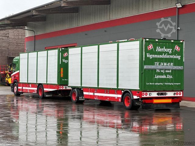Camion pour bétail SCANIA P410 4x2LL HFR 1.Stock Viehzug/NAVI/KLIMA/ALU