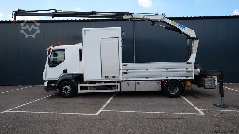 Autokrāna kravas automašīna Volvo FL 280 open box truck with HMF 1320 crane 362.3...