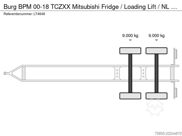 Pārvadājumi saldētavā/saldētavā Burg BPM 00-18 TCZXX Mitsubishi Fridge / Loading Lif...