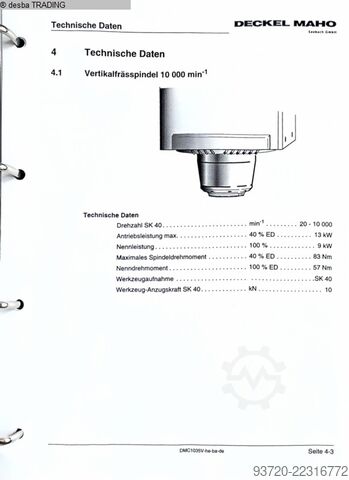  DMG DECKEL MAHO DMC 1035 V