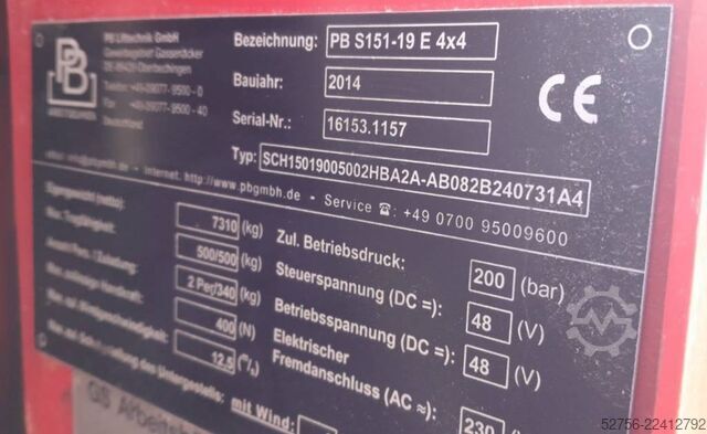 Scherenhebebühne PB Lifttechnik S151-19E4x4