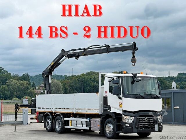 Lastbilmonteret kran RENAULT T 380 * HIAB 144 BS - 2 HIDUO + FUNK * TOP!