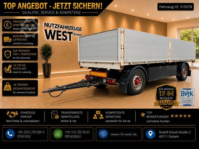 Reboque aberto SCHWARZMÜLLER AZ T02A Baustoffanhänger 18t / 14,15t NL / Alu-B