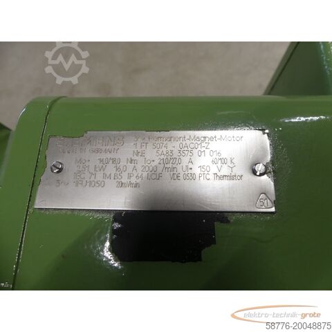 управляващ блок Siemens 1FT5074-0AC01 - Z Permanent Magnet Motor SN:E5A83357501016