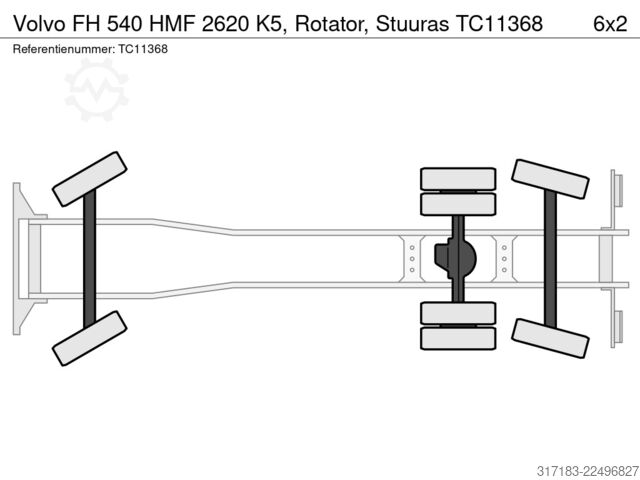 装载平台 Volvo FH 540 HMF 2620 K5, Rotator, Stuuras