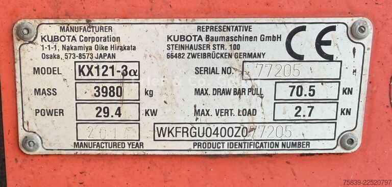 Міні-екскаватор KUBOTA KX 121-3, 3.980 kg, SW, Grabenräumer, 3 Löffel