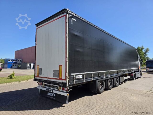 Open semitrailer with tarp SCHMITZ CARGOBULL Gardine LL, Hubdach, Lift, 115.913 Original Km!