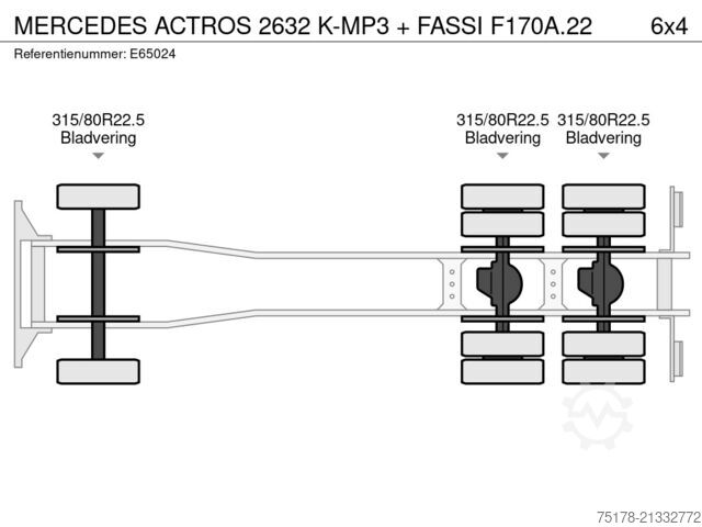 Volquete con grúa Mercedes-Benz ACTROS 2632 K-MP3 + FASSI F170A.22