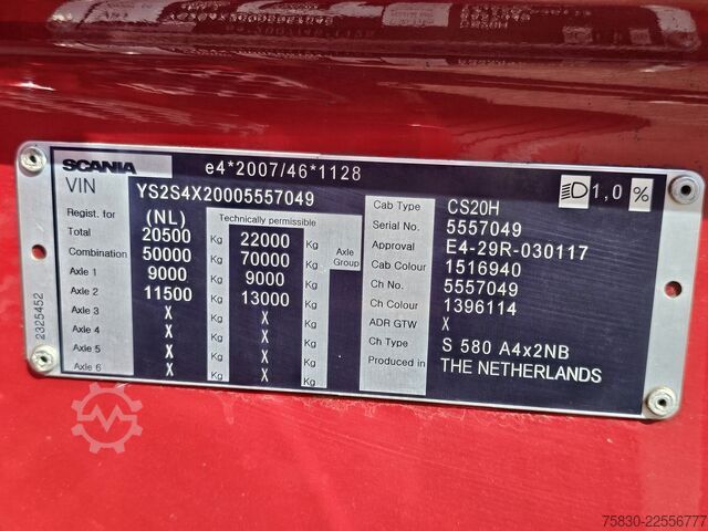 Standaard-SZM Scania S580 V8 4x2 / 50 YEAR EDITION / PARKING COOLER ...