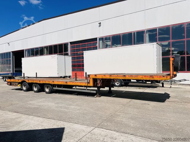 Полуприколка со ниска платформа Möslein STO 3 Schwebheim  3 Achs Satteltieflader Plato 45 t GGfür Fertigteile, Baumaschinen oder Container