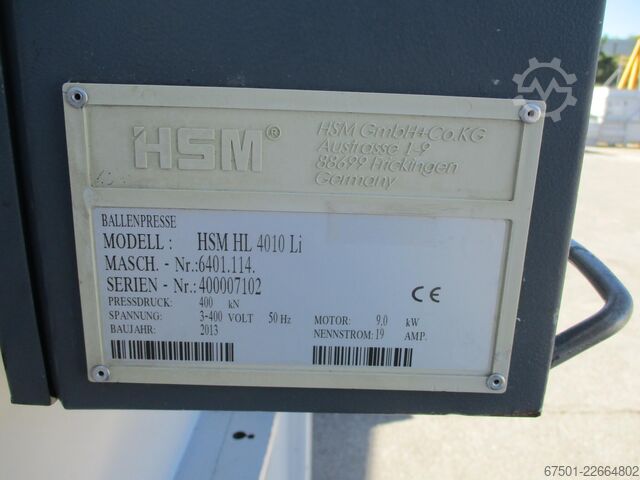 ベーラー 製紙プレス 廃棄物プレス HSM HL 4010 Li (3545)