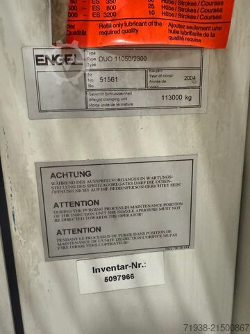 注塑机 Engel DUO 11050/2300