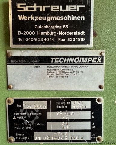 Gunting guillotine hidrolik Technoimpex HS 5 / 2550