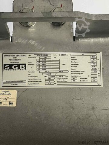 Transformer SGB DTTHG 6300/30 30/3.2 5360kVA