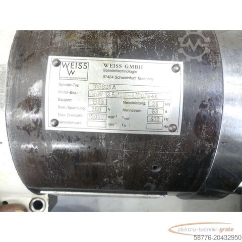 Component  Weiss 168828 A Schleif-Spindel 53A / 26kw / 12000 U/min