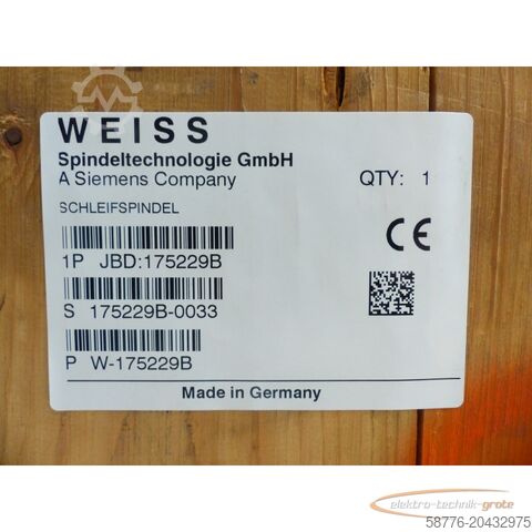 Weiss component Weiss W-175229B / 175229B Schleifspindel SN: 175229B-0033 - ! -