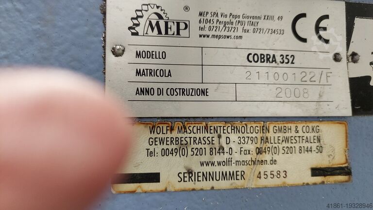 Алюминиевая торцовочная пила MEP Cobra 352