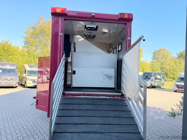 Kamion për transport bagëtish SCANIA P320 EHC Aufbau 6-7 Pferde Wohnung