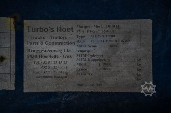 Open body DESOT AANHANGWAGEN - 18 TON