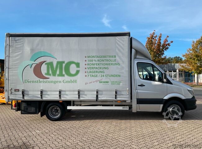 Transportador con plataforma y toldo MERCEDES-BENZ Sprinter 519 CDI Pritsche/ AC/ org. KM