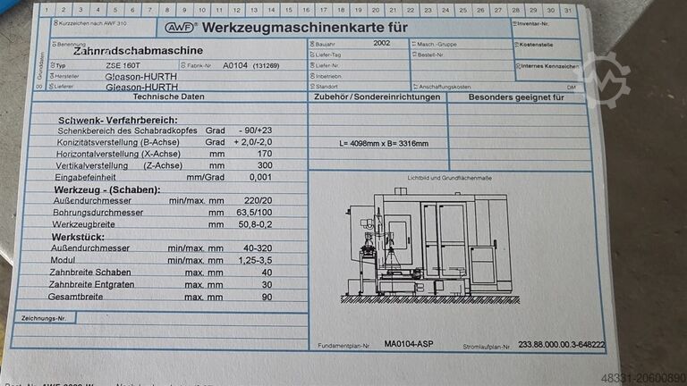 Gear Shaving Machine GLEASON-HURTH ZSE 160 T
