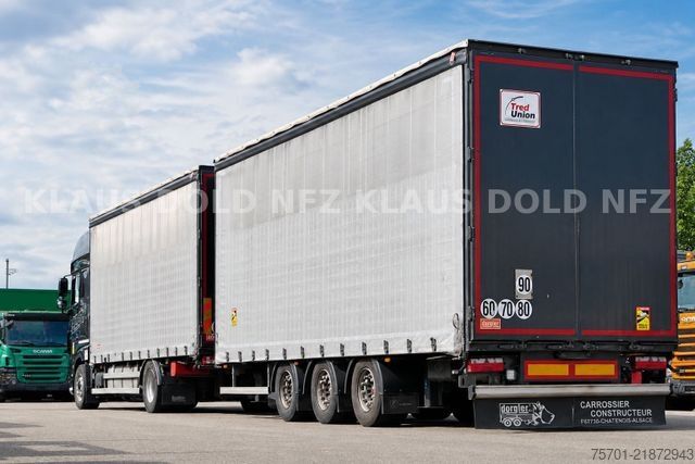LKW mit Pritsche & Plane DAF XF 480 PP Retarder Komplettzug Lecitrailer