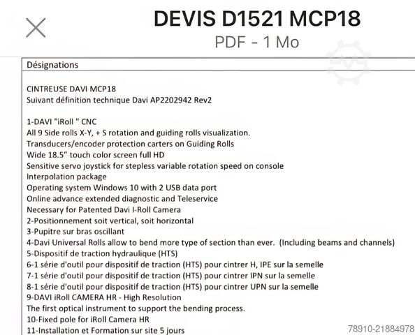 CNC cauruļu liekšanas iekārta DAVI MCP18
