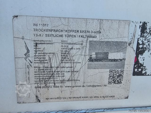Semirreboque baú  EKERI T3 * SEITENFALTWÄNDE * BPW