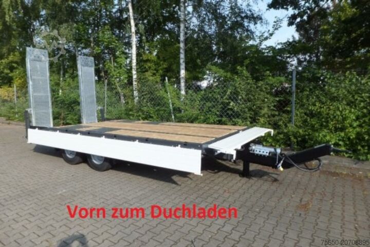 Low loader trailer Möslein TTT 11- 6,28 Weiß Neuer Tandemtieflader