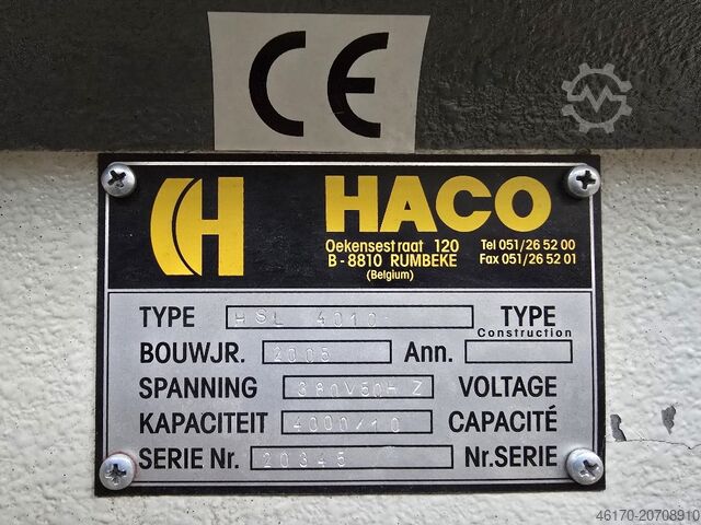 Hydraulic plate shears Haco HSL 4010