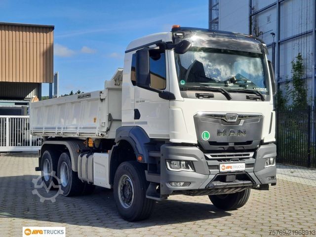 Camión volquete trilateral MAN 33.510 TGS 6X4 Meiller Bordmatik Retarder