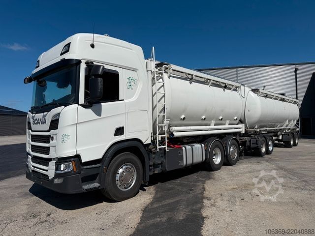 Camion-citerne SCANIA R500 NGS 6x2 26 m3 Silo + HMK Bilcon Silotrailer