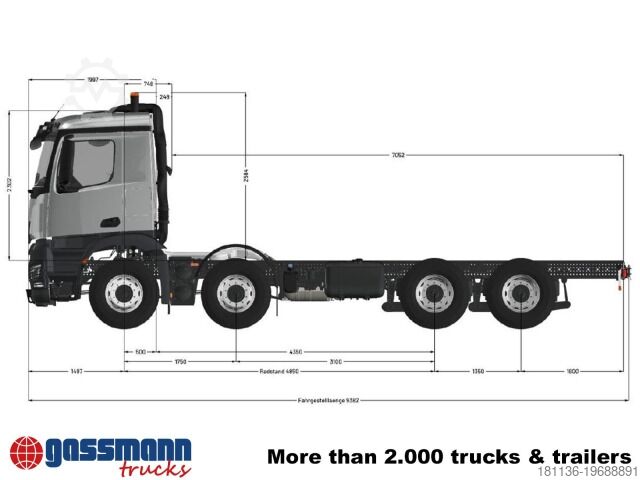 Шасси грузовика Mercedes-Benz Arocs 3253 L 8x4/4, MultimediaCockpit, Navi,