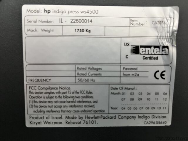 Digitalni štampački stroj HP Indigo indigo press ws4500