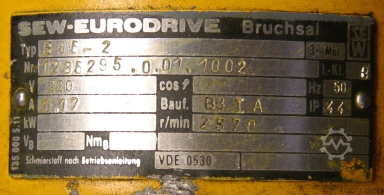Motorreductor 0,75 kW 124 rpm SEW EURODRIVE S50G89SBSV